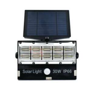 Solar-LED-Licht mit Bewegungssensor, 50 LEDs, 30W, IP66, schwarz - Solarlaterne