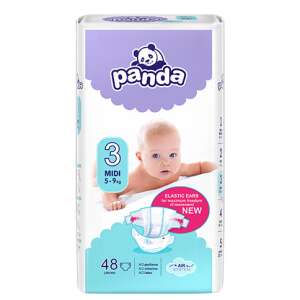 Panda Midi Größe 3 Windeln für Babys von 5-9 kg, 48 Stück, neues Design mit Luftsystem - Windeln