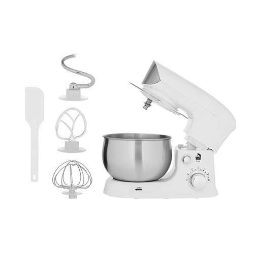 Adler AD4226W Kitchen Machine with stainless steel bowl and attachments