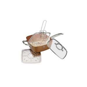 Blaumann Le Chef Collection szögletes lábas tapadásmentes réz bevonattal, rozsdamentes nyéllel és hőálló üvegfedővel