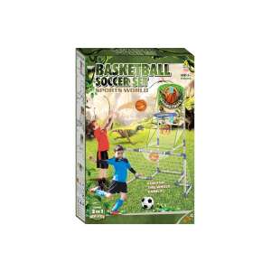 2U1 nogometni gol i košarkaška tabla s lopticama od 12 cm za košarku i 14 cm za nogomet, s pumpom 93266721 - Gol za nogomet i rukomet