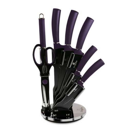 Berlinger Haus Purple Eclipse Collection 8 részes késkészlet titán bevonattal, állvánnyal, lila