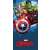 Marvel Avengers blue bath towel, featuring Captain America, Iron Man, Thor, Hulk, and a shield