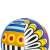 Bestway 31044 inflatable beach ball, 36 inches, colorful art design, close-up