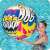 Bestway 31044 inflatable beach ball, 36 inches, colorful art design, woman playing in pool