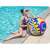 Bestway 31044 dmuchana piłka plażowa, 91 cm, kolorowy wzór artystyczny, kobieta siedzi przy basenie