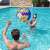 Bestway 31044 minge gonflabilă de plajă, 91 cm, design artistic colorat, cuplu jucând în piscină