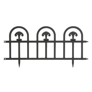 Black garden edging fence panel, 60x30 cm, decorative border - Garden Edging