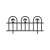 Black plastic garden fence, 60x30 cm, with decorative arches