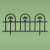 Black plastic garden fence, 60x30 cm, with decorative arches