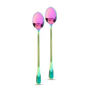 Set of 2 rainbow stainless steel coffee spoons - Spoon