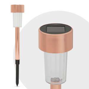 Roségoldene Solarleuchte mit Nahaufnahme des Solarpanels - Solarlaterne