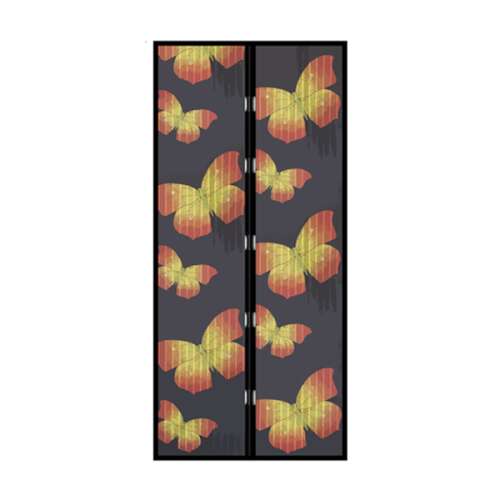 Black butterfly patterned magnetic door screen, 100x210 cm