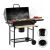 GardenLine charcoal grill and smoker with double shelves and ash collector in use