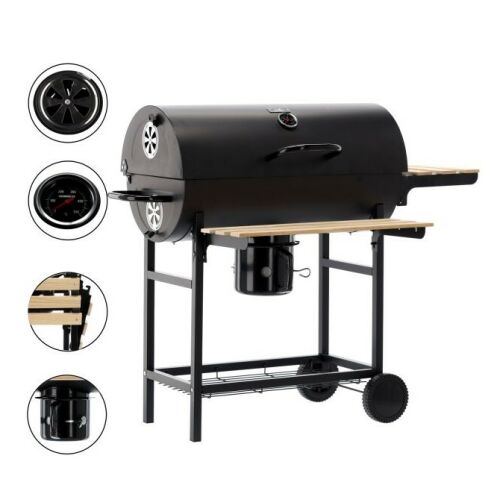 GardenLine Charcoal Grill &amp; Smoker with double shelf and ash collector