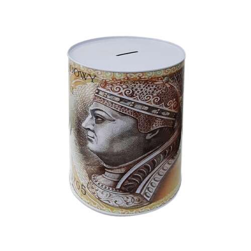 Fém persely 200 zloty lengyel bankjegy mintával