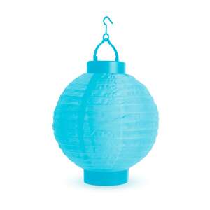 Blue LED paper lantern, 20 cm diameter, with hook for hanging - Party Decoration
