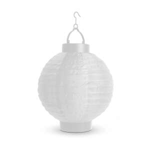 White LED paper lantern, 20 cm diameter, with hook for hanging - Party Decoration