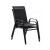 Stacked GardenLine black garden chairs for easy storage