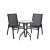 GardenLine black patio furniture set with table and two chairs