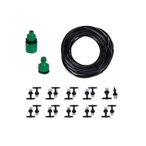 Komplett öntözőkészlet tömlővel, csatlakozókkal és T-elosztókkal - Csepegtető öntöző