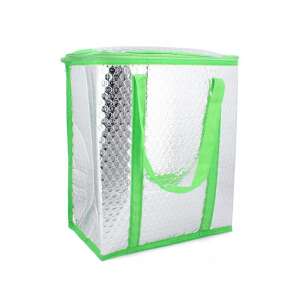 Zelená izolovaná chladiacia taška so zipsom, ideálna na udržiavanie jedla a nápojov v chlade alebo teple - Preprava jedla a nápojov