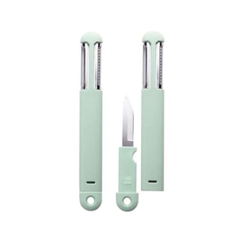 3 v 1 šupáč, krájač a nôž, čepele z nehrdzavejúcej ocele, zelená rukoväť