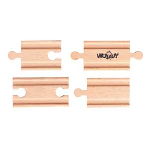 Set de extensie pentru șine de tren din lemn Woodyland - 4 bucăți - Tren, element feroviar, autostradă