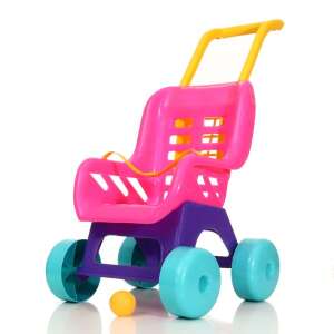 Műanyag játék sport babakocsi biztonsági övvel – járássegítő játék és baba kiegészítő kislányoknak vidám színekben – 42 x 49 x 29 cm (BBJ) 50675635 Játék babakocsi