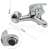 FLINKE Q-1 bathroom faucet, chrome finish, wall mounted, dimensions