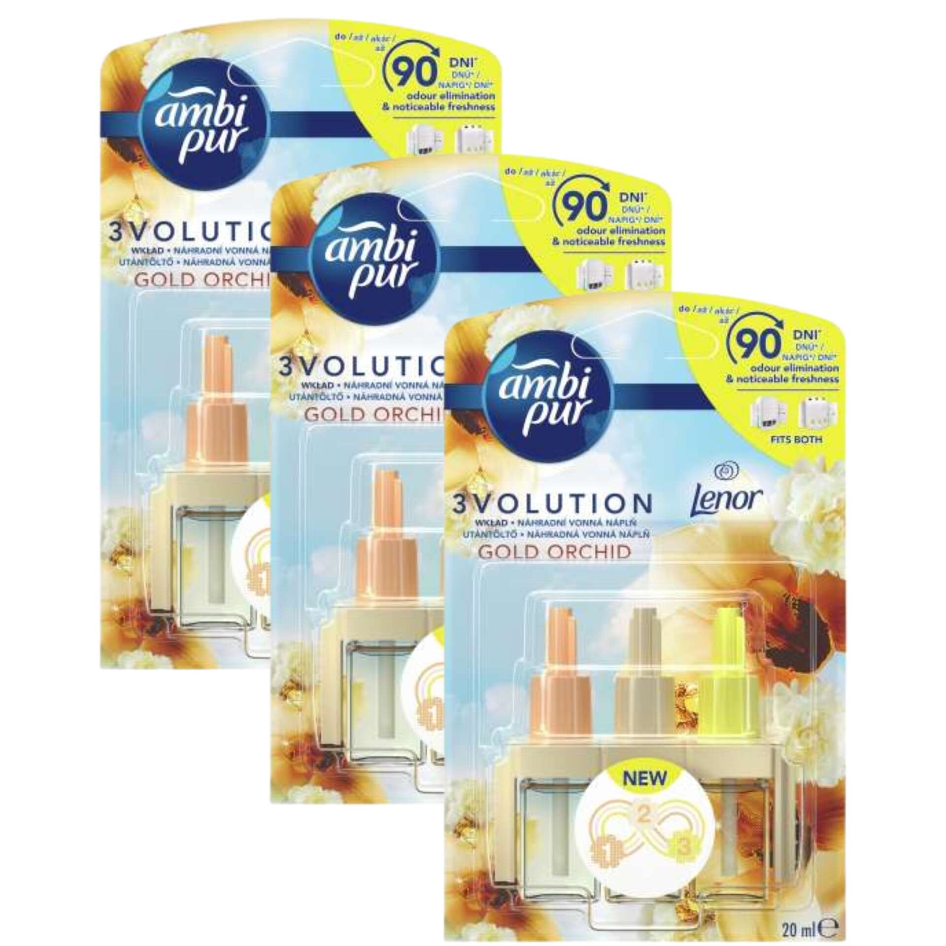 Ambi Pur 3Volution Gold Orchid Náplň do elektrického osviežovača vzduchu 3x20ml