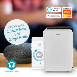 Nedis smart páramentesítő DEHU30WTW páraelszívó,TUYA smart app-pal, samrtlife okos párafaló - wifi párátlanító 30-50liter/nap 50684049 - Levegőkezelés
