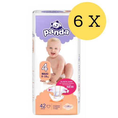 Panda Maxi 4-es pelenkák 8-18 kg-os babáknak, 42 darabos csomag