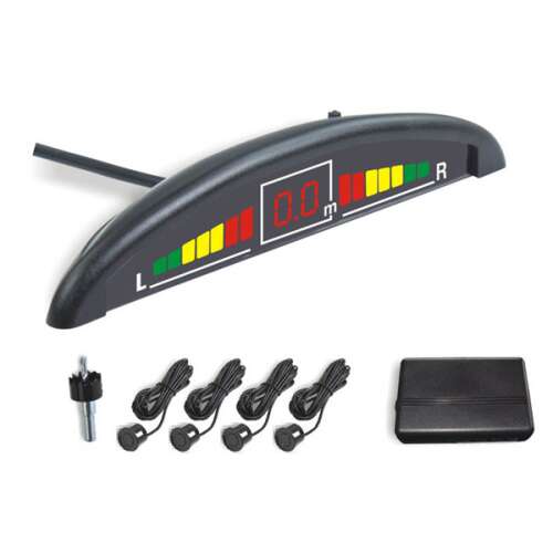 GLOBAL P-4001 autós tolatókamerás rendszer digitális LED távolság kijelzővel és 4 ultrahangos érzékelővel