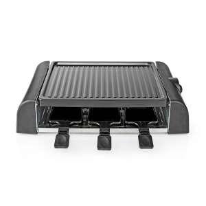 NEDIS Gourmet/Raclette elektromos grill. 6 személyes, spatula, téglalap, 1000W, Nedis fcra220fbk6 50686439 Kerti grillező, sütő