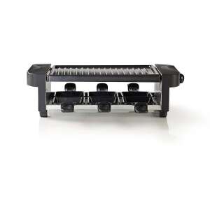 Nedis Raclette Grill, fekete, elektromos grill, raklett grill, grill serpenyő, tapadásmentes bevonat, állítható hőfokszabályozó, 1000W - Home