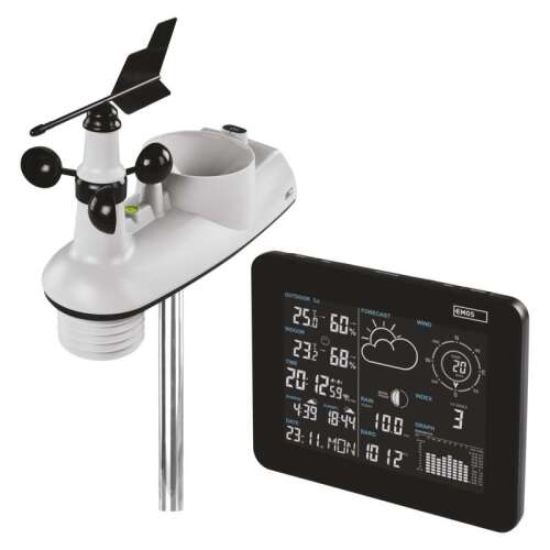 EMOS E5059 WiFi időjárás-állomás külső érzékelővel, beltéri kijelzővel és előrejelzéssel