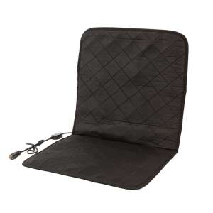Fekete 4CARS fűthető autó ülésvédő gyémánt mintával, 12V tápkábellel - Ülésfűtés