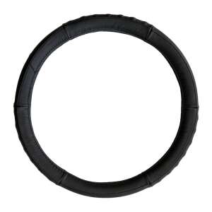 4CARS fekete bőr kormányvédő 37-39 cm-es kormányokhoz - Autós kormányhuzat