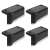 Set of 4 black solar powered step lights