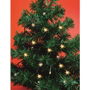 Home LED mini fényfüzér, 30 melegfehér LED, 2,9 méter hosszú, átlátszó vezeték, be/ki kapcsolóval, elemes - Home