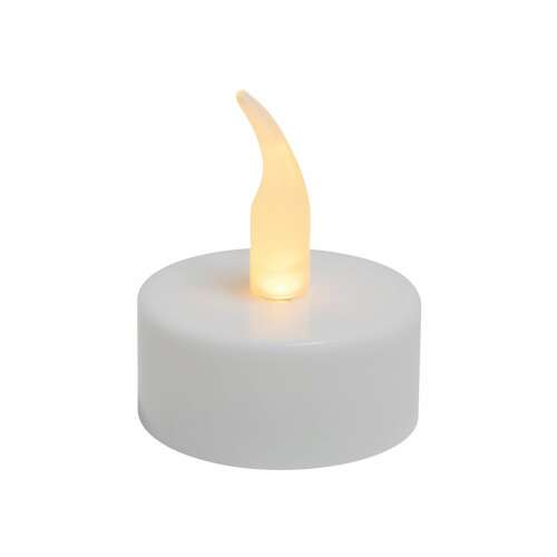 Fehér LED tea light gyertya, elemes, pislákoló láng