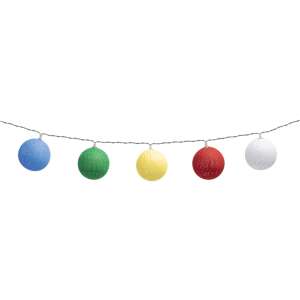 LED pamutgolyó fényfüzér, 10 melegfehér LED, elemmel működő, beltéri használatra, többszínű - Home