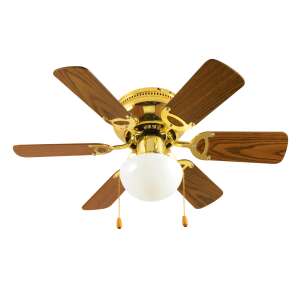 Home CF 760 L mennyezeti ventilátor lámpával, 6 fa lapáttal, arany színben - Mennyezeti ventilátor