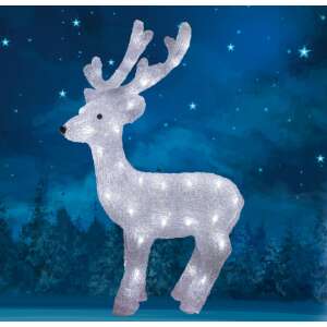 Fehér LED rénszarvas karácsonyi dísz, 63 cm, kültéri és beltéri használatra - Home