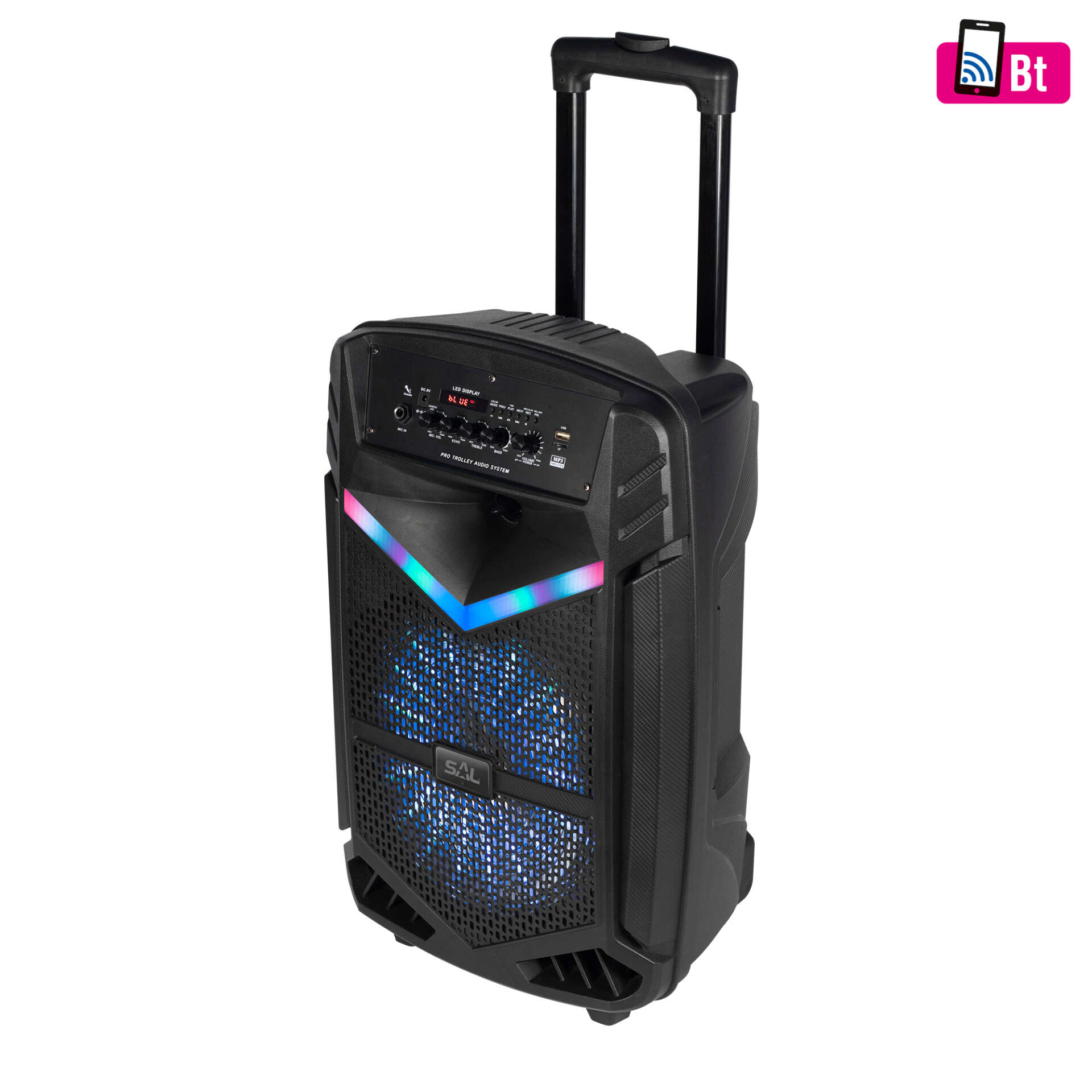 SAL PAR 30BT Nagy teljesítményű aktív Hangfal 60w bluetooth kapcsolat TWS lehetőség súly 6kg - professzionális Hordozható hangdoboz 30cm mélynyomó par30bt