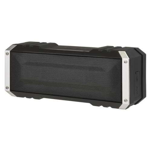 EMOS Boomer Bluetooth hangszóró, fekete és ezüst, ferde nézet