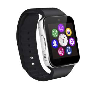 Smart Watch Home SMW 16 3IN1 okosóra, fitneszkövető, mobiltelefon, fekete, ezüst, oldalnézet - Home