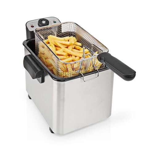 Nedis 2200W 4L olajsütő hűtőzónával, rozsdamentes acél, sült krumplival