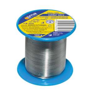 SMA SW2/100 forrasztóón, 100g, 2mm átmérő, Sn60% Pb40% flux, 183-190°C - SMA